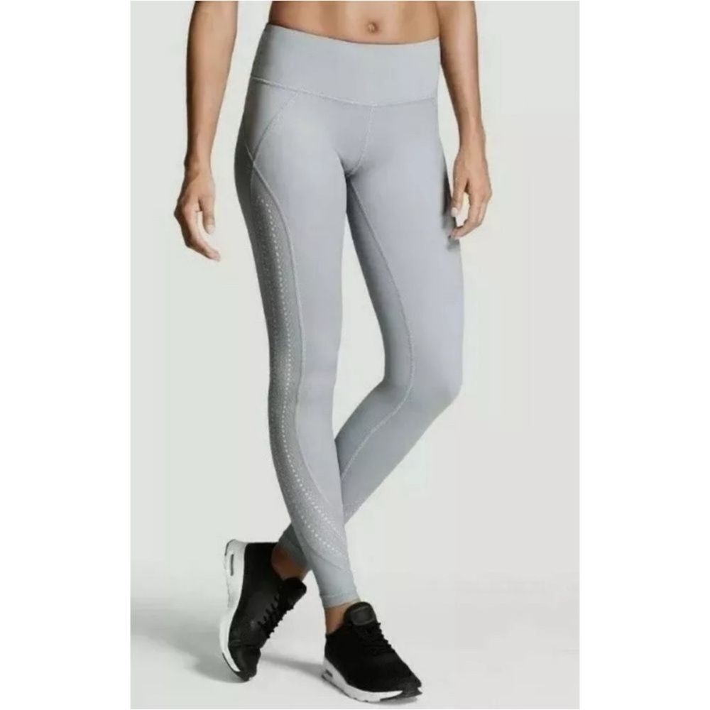 Victoria Secret Sport Knockout Laser Cut Leggings Gray Full Length Size XS